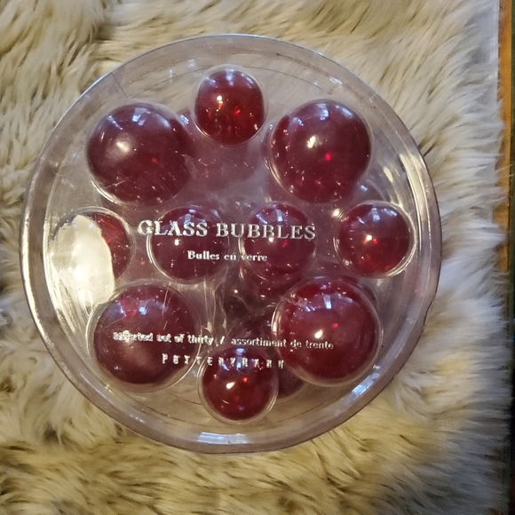 Pottery Barn Red Glass Bubbles Ornament Set - Picture 1 of 9